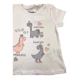Losan Einfarbiges T-Shirt mit Rundhalsausschnitt und Kontrastdruck in Weiß für Baby-Mädchen