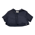 Dondup Camicia Modello Crop Tinta Unita Mezza Manica per Neonata DFCA038N BLU DONDUP 