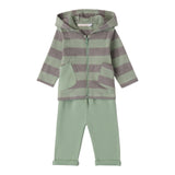 MINI BANDA completo 2pz bicolore con fantasia a righe Verde per Neonato 37647 VERDE MINI BANDA 