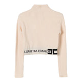 ELISABETTA FRANCHI maglia mezzo collo tinta unita con logo Panna per Bambina EFMA152X PANNA ELISABETTA FRANCHI 