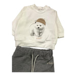 LE BEBE' completo 2 pezzi shirt-pantalone bicolore Bianco/grigio per Neonato LBB5120 BIANCO/GRIGIO LE BEBE' 