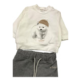 LE BEBE' completo 2 pezzi shirt-pantalone bicolore Bianco/grigio per Neonato LBB5120 BIANCO/GRIGIO LE BEBE' 
