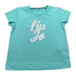 Liu Jo Tshirt Girocollo tinta unita con Stampa Azzurro per Neonata KA4011 AZZURRO LIU JO 