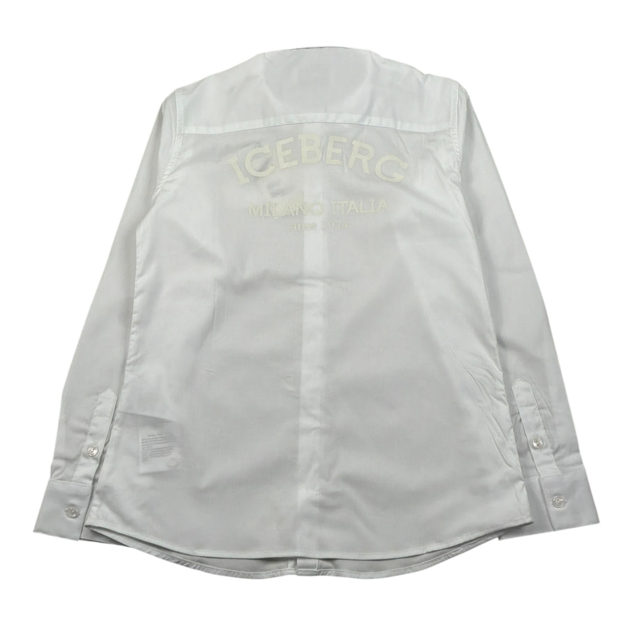 Iceberg Camicia tinta unita Manica Lunga Bianco per Bambino CMICE5103JX BIANCO ICEBERG 