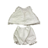 La Stupenderia Set Abito Cerimonia-Culotte Tinta Unita per Neonata CBAB54 BIANCO LA STUPENDERIA 