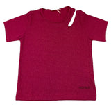 Vicolo Einfarbiges Glitzer-T-Shirt in Fuchsia für Mädchen