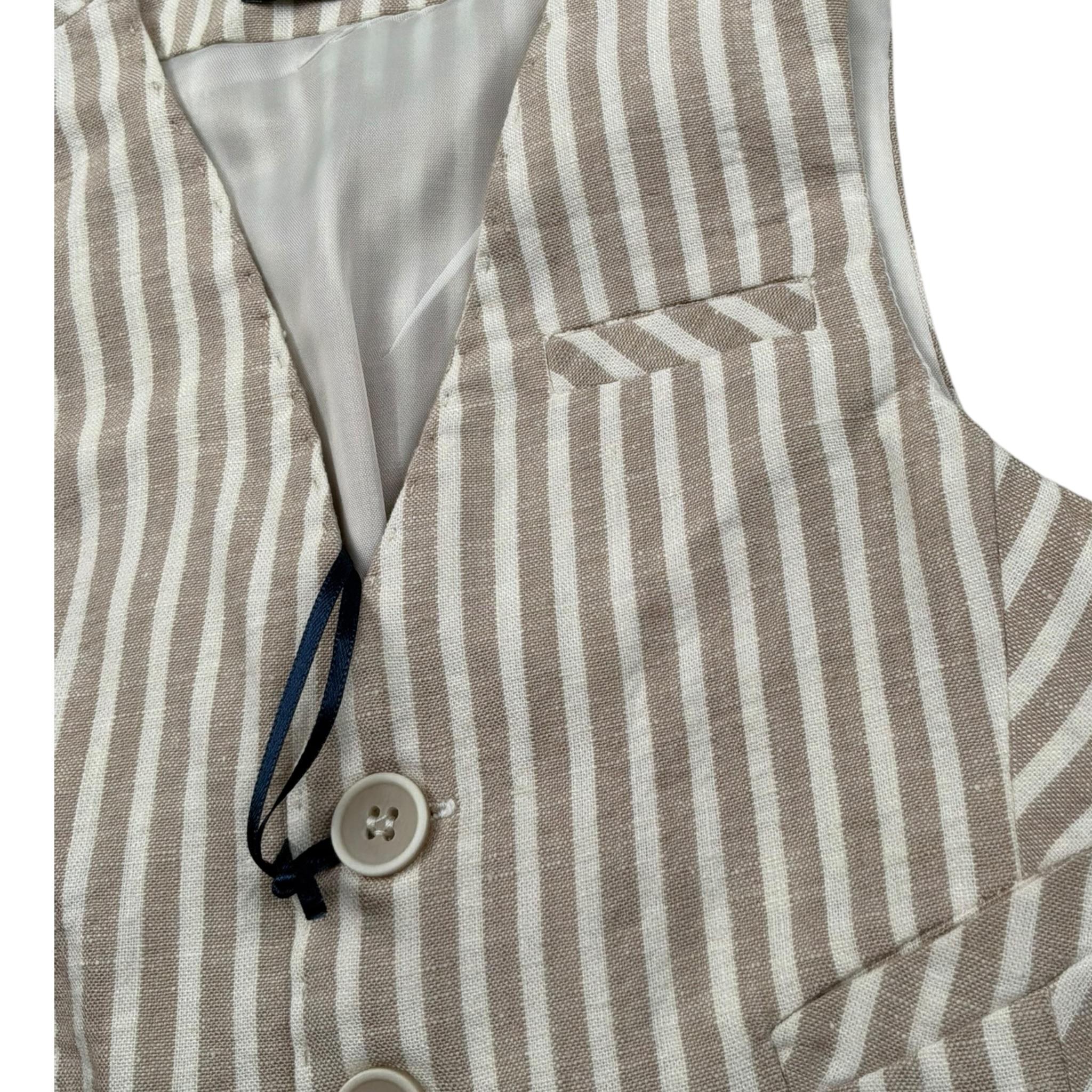 Manuel & Frank Gilet Tinta Unita con Bottoni E Fantasia A Righe per Bambino MF5155NJ BEIGE MANUEL & FRANK 