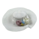 Monnalisa Cappello Paglia Tinta Unita con Applicazioni per Bambina 795010 BIANCO MONNALISA 