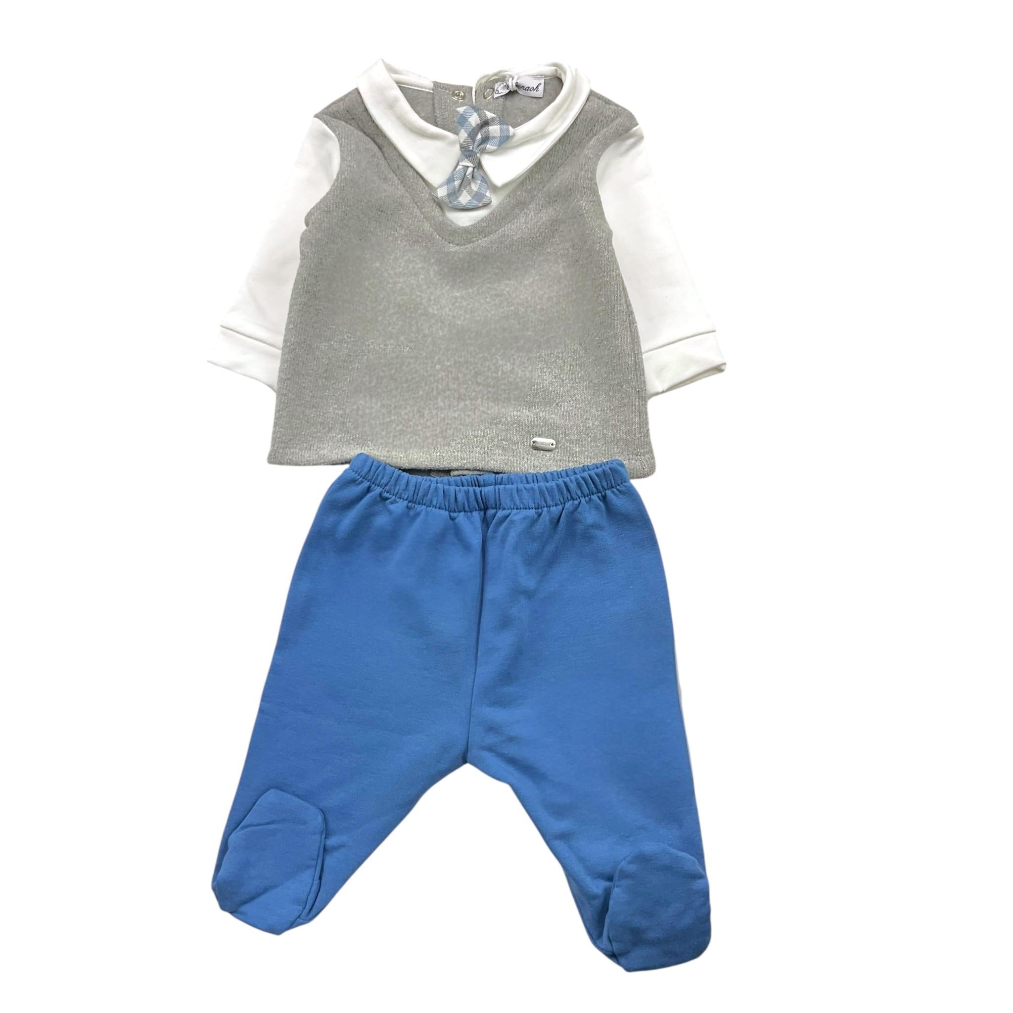 NINNAOH completo 2pz shirt-ghettina tricolore Grigio per Neonato I23220C GRIGIO NINNAOH 