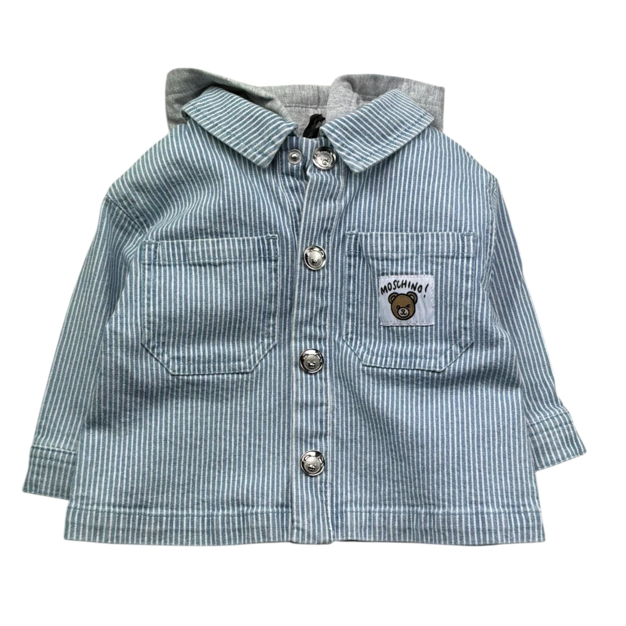 Moschino Giubbino In Denim con Cappuccio per Neonato MUA00A AZZURRO MOSCHINO 