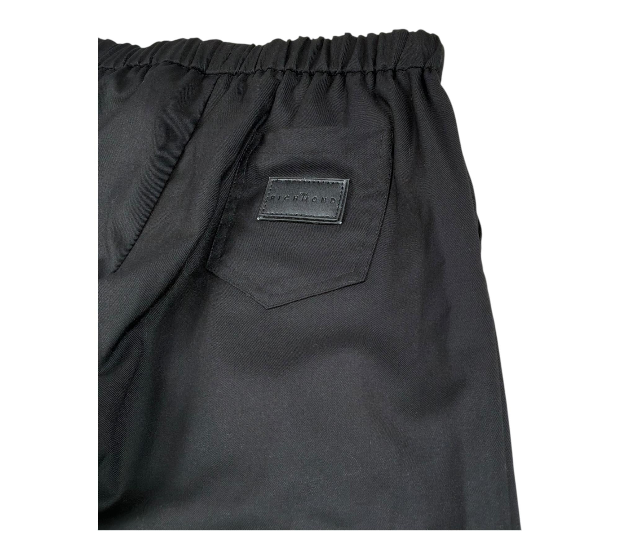 John Richmond Pantalone Tinta Unita con Elastico In Vita per Bambino RBP26243PA NERO JOHN RICHMOND 
