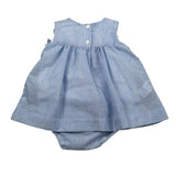 Malvi & Co Abito Giromanica Fantasia A Righe Azzurro per Neonata S25N135VEG AZZURRO MALVI & CO 