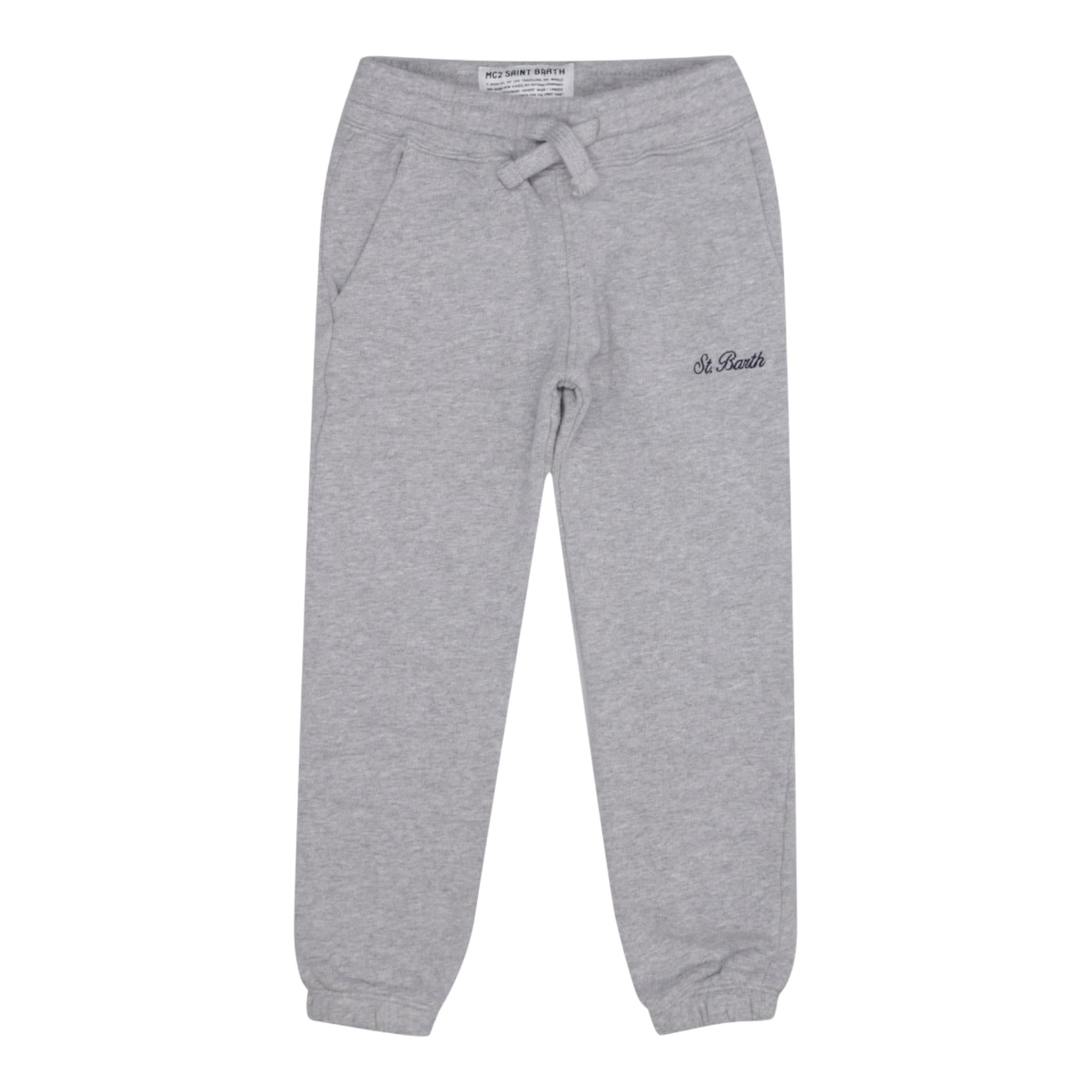 SAINT BARTH pantalone in tuta tinta unita con logo Grigio per Bambino BOLT0011 GRIGIO SAINT BARTH 