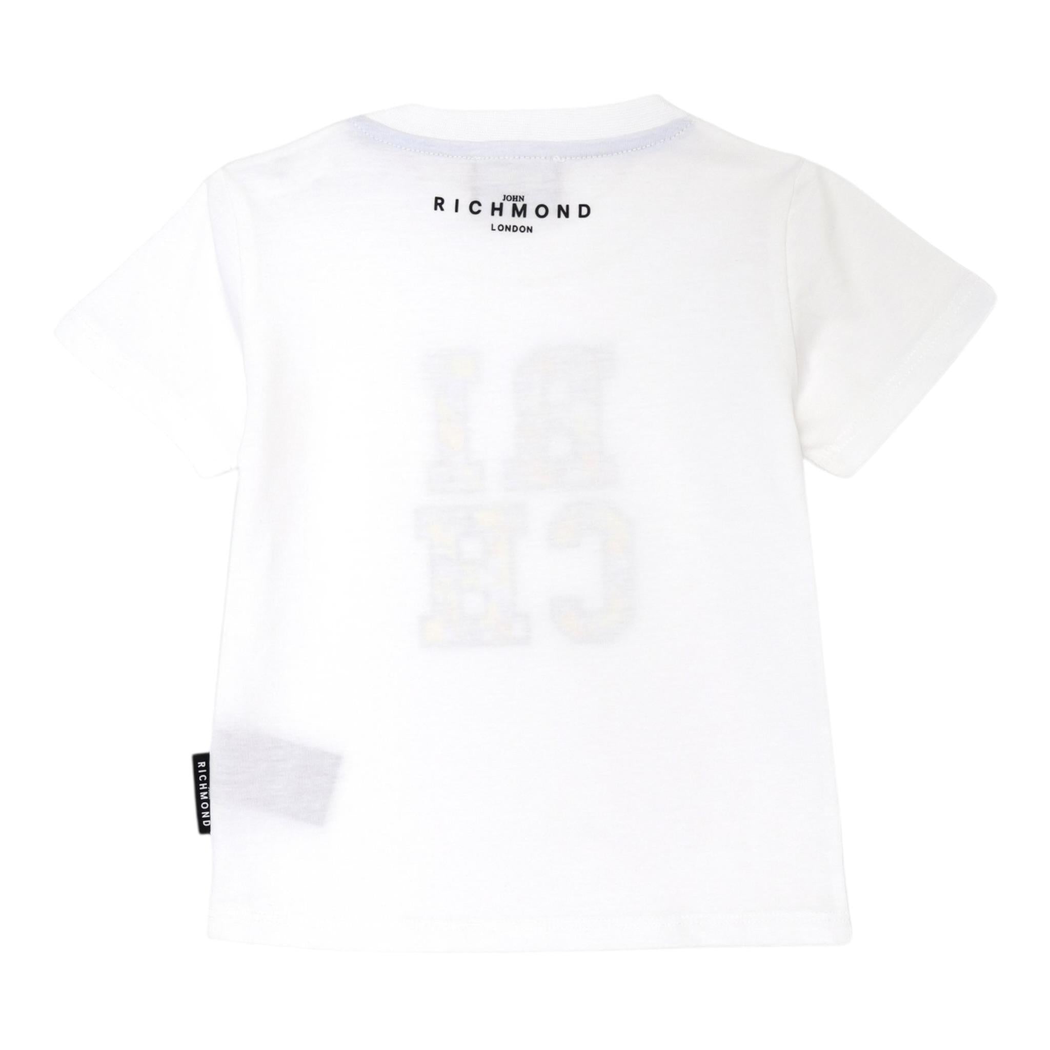 John Richmond T-Shirt Girocollo Tinta Unita con Stampa per Neonato RIP25051TSXX BIANCO JOHN RICHMOND 