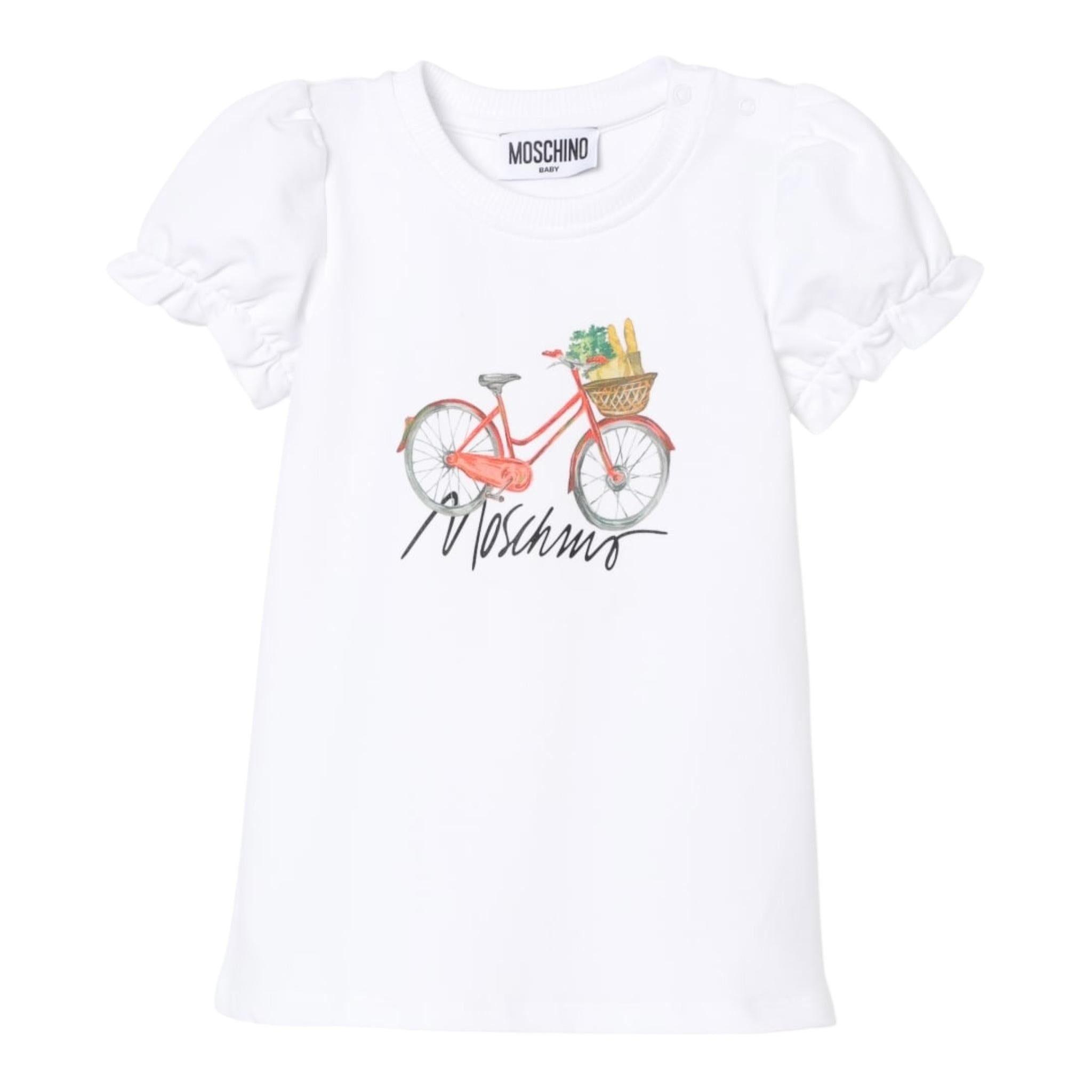 Moschino Abito Mezza Manica Tinta Unita con Stampa per Neonata MDV0CNX BIANCO MOSCHINO 
