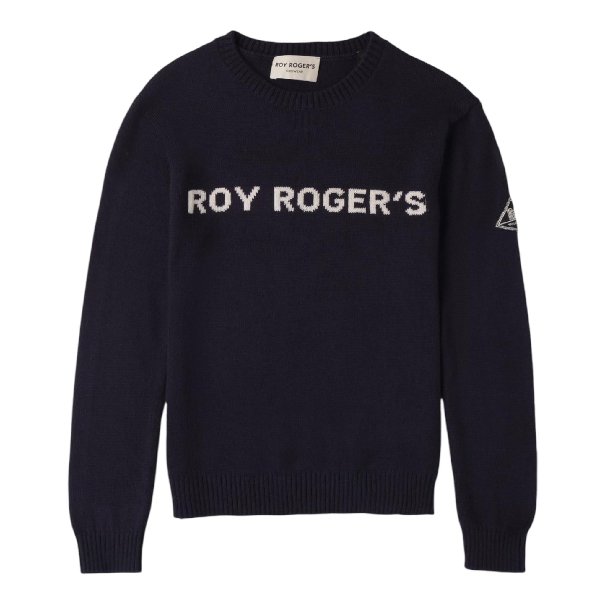 ROY ROGER'S maglia girocollo tinta unita con logo Blu per Bambino RA103 BLU ROY ROGER'S 