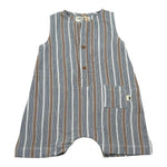 Petit Indi Pagliaccetti Tricolore con Fantasia A Righe Girmanica per Neonato SS25B1729 BLU PETIT INDI 