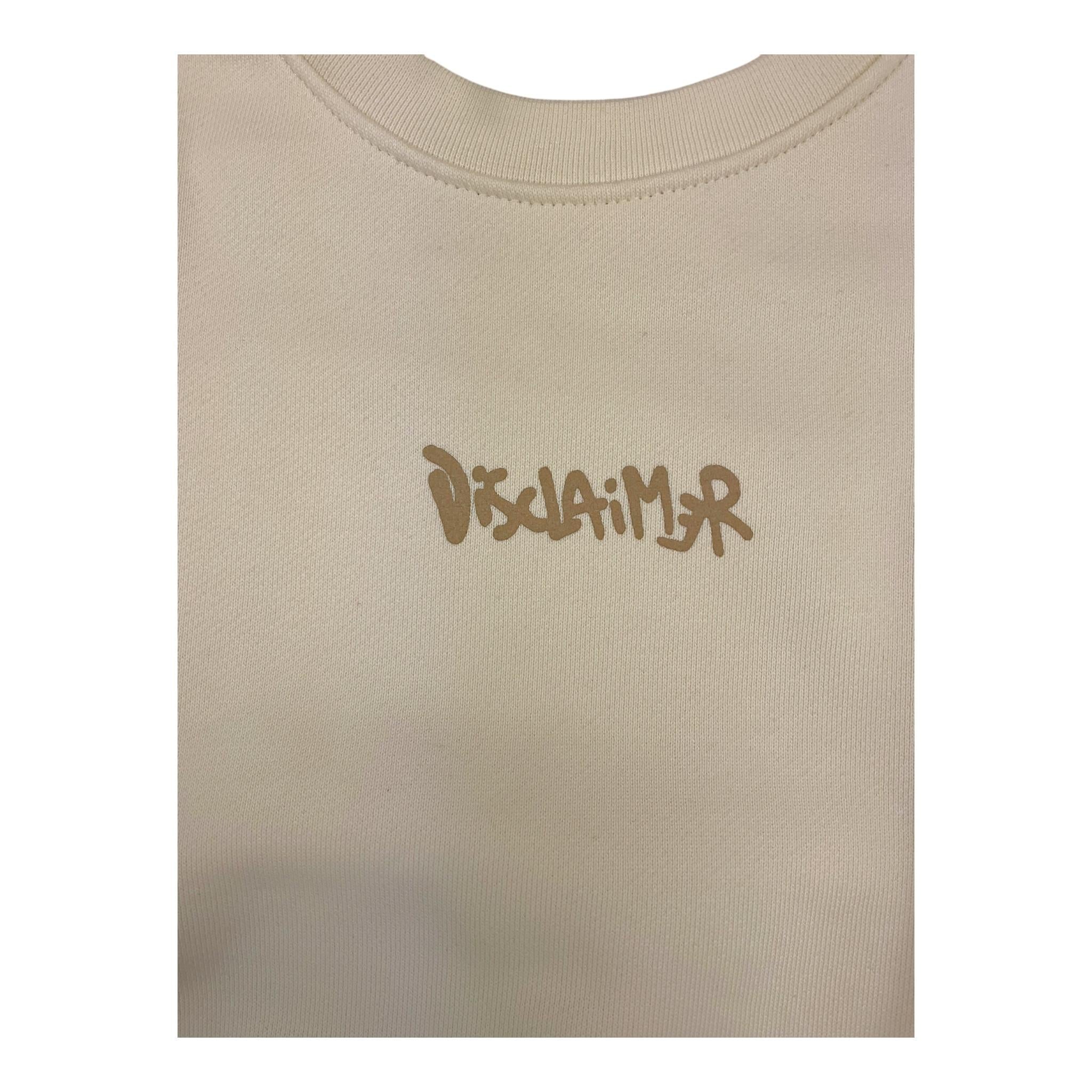 DISCLAIMER felpa girocollo tinta unita con stampa Panna per Bambino 24IDK58225 PANNA DISCLAIMER 