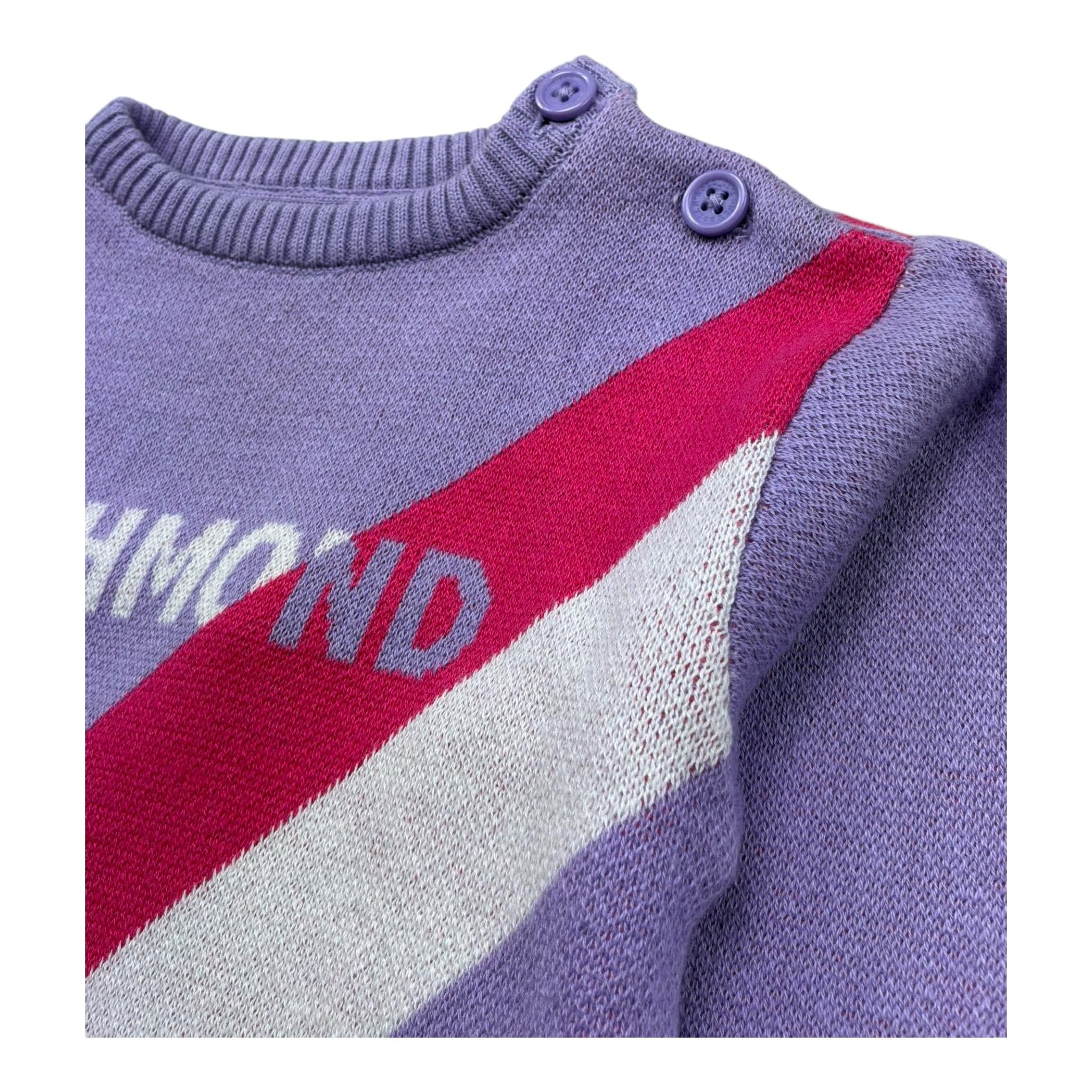 John Richmond Maglia Girocollo Tinta Unita con Stampa per Neonata RIP26090MA LILLA JOHN RICHMOND 