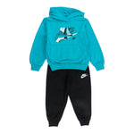 Nike Completo 2 Pezzi Felpa-Pantalone Verde Petrolio per Bambino 86M692 VERDE PETROLIO NIKE 