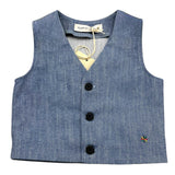 Manuel Ritz Einfarbige blaue Jeansweste für Babys