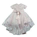 Le Bellissime di Allegra Abito Mezza Manica Tinta Unita con Ricami per Bambina A0453AB ROSA LE BELLISSIME DI ALLEGRA 