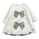 LE BEBE' abito manica lunga tinta unita con stampa fiocchi Panna per Neonata LBG6046 PANNA LE BEBE' 