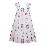 Chloe‘ schlichtes Kleid mit Muster und weißen Rüschen für Mädchen