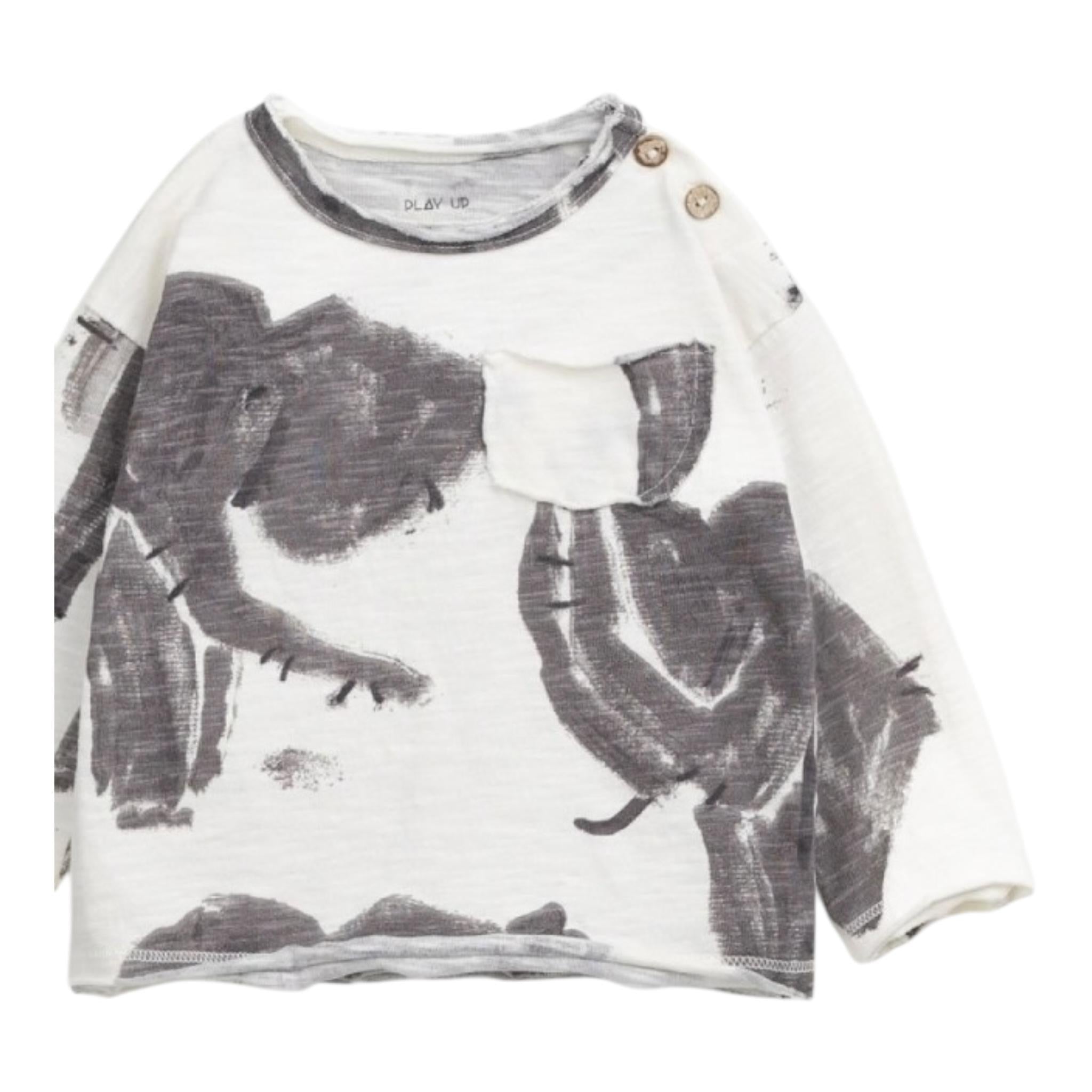 PLAY UP shirt girocollo tinta unita con stampa Bianco per Neonato PA011AP11006 BIANCO PLAY UP 