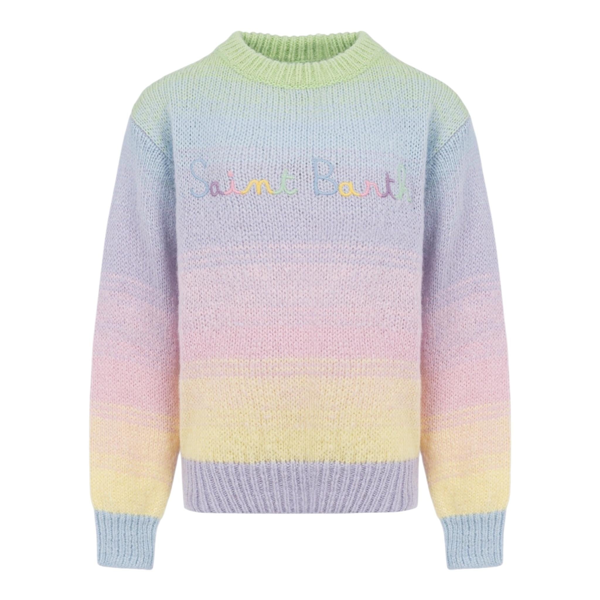 SAINT BARTH maglia girocollo tinta unita con stampa Multicolor per Neonata DANY009 MULTICOLOR SAINT BARTH 