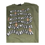 Moschino Felpa Girocollo Tinta Unita con Stampa per Bambino HUF09L VERDE MOSCHINO 