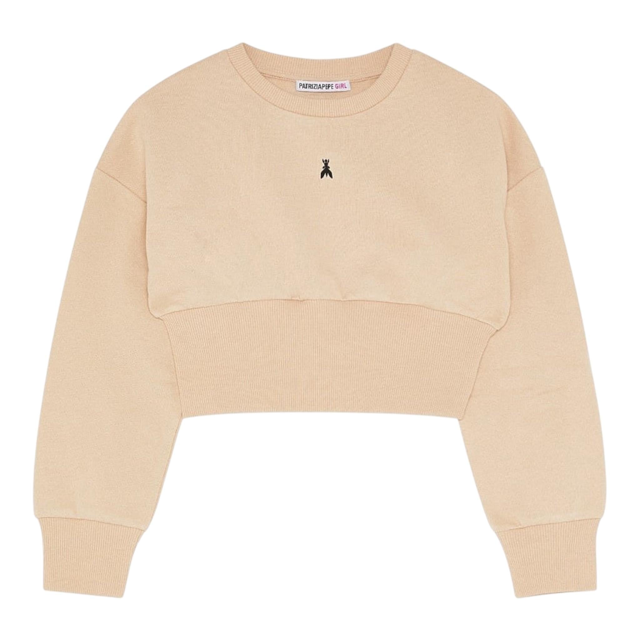 PATRIZIA PEPE felpa chiusa girocollo tinta unita  Beige per Bambina 7M0870 BEIGE PATRIZIA PEPE 