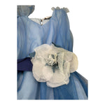 Monnalisa Abito Cerimonia Tinta Unita con Tulle per Bambina 71A914 AZZURRO MONNALISA 