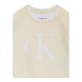 CALVIN KLEIN maglia tinta unita girocollo con stampa Beige per Neonato IN0IN00205 BEIGE CALVIN KLEIN 