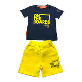 Suns Complete T-Shirt-Bermuda Zweifarbig Blau/Gelb Für Neugeborene