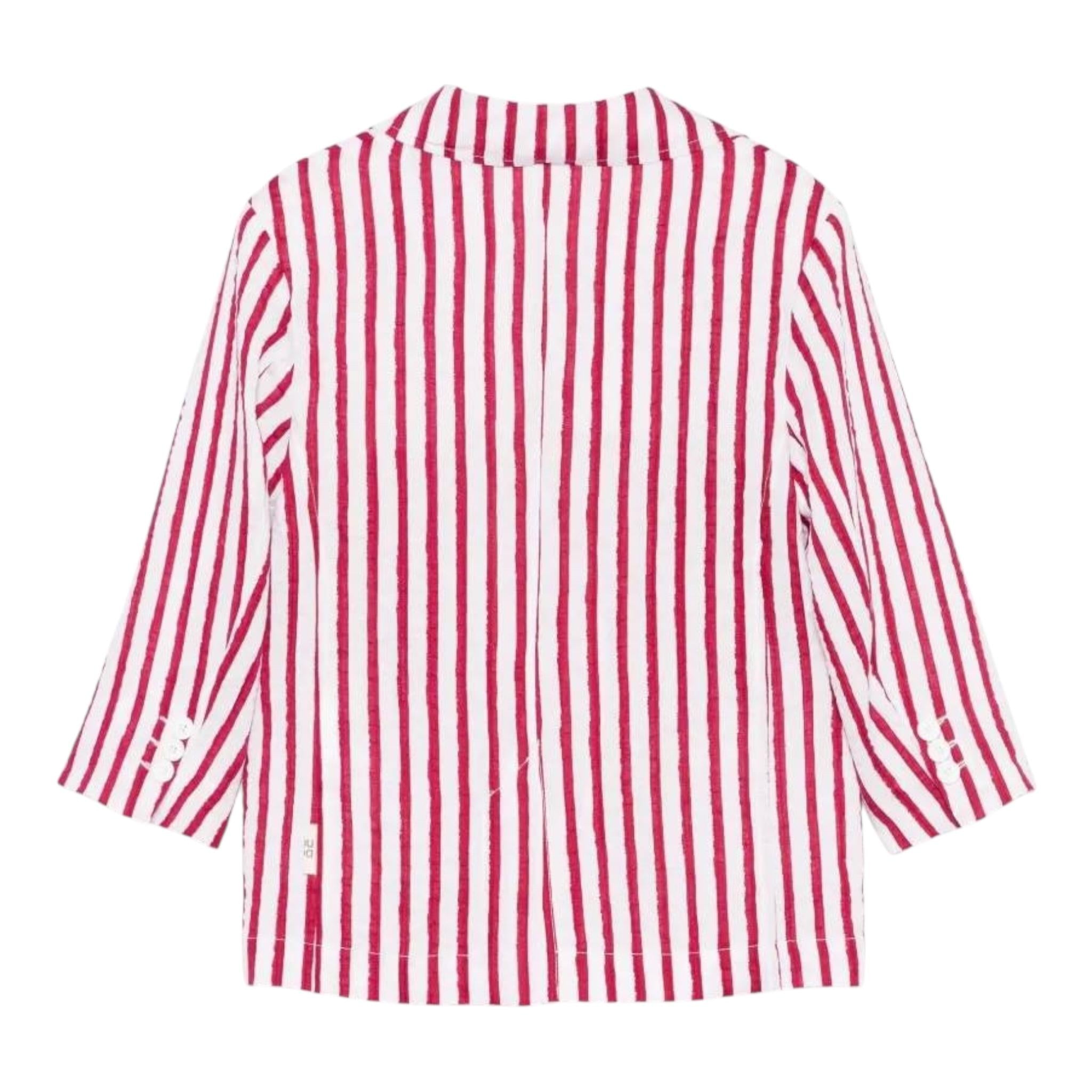 Dou Dou Giacca Tinta Unita con Fantasia A Righe per Bambina DW2P34 BORDEAUX DOU DOU 