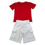 Dropseason2 Completo 2 Pezzi T-Shirt-Bermuda Bicolore per Bambino ZU16088 BIANCO/ROSSO DROPSEASON2 
