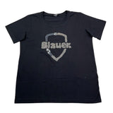 Blauer T-Shirt Girocollo Tinta Unita con Logo per Bambina 24SBLGH02495 NERO BLAUER 