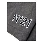 N°21 maglia tinta unita con zip e stampa Grigio per Bambino N21967 GRIGIO N°21 