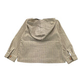 Aventiquattrore Beige gestreiftes Langarm-Kapuzenshirt für Babys
