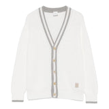 Eleventy Cardigan Tinta Unita con Pofili In Contrasto per Bambino EW9P50 BIANCO ELEVENTY 