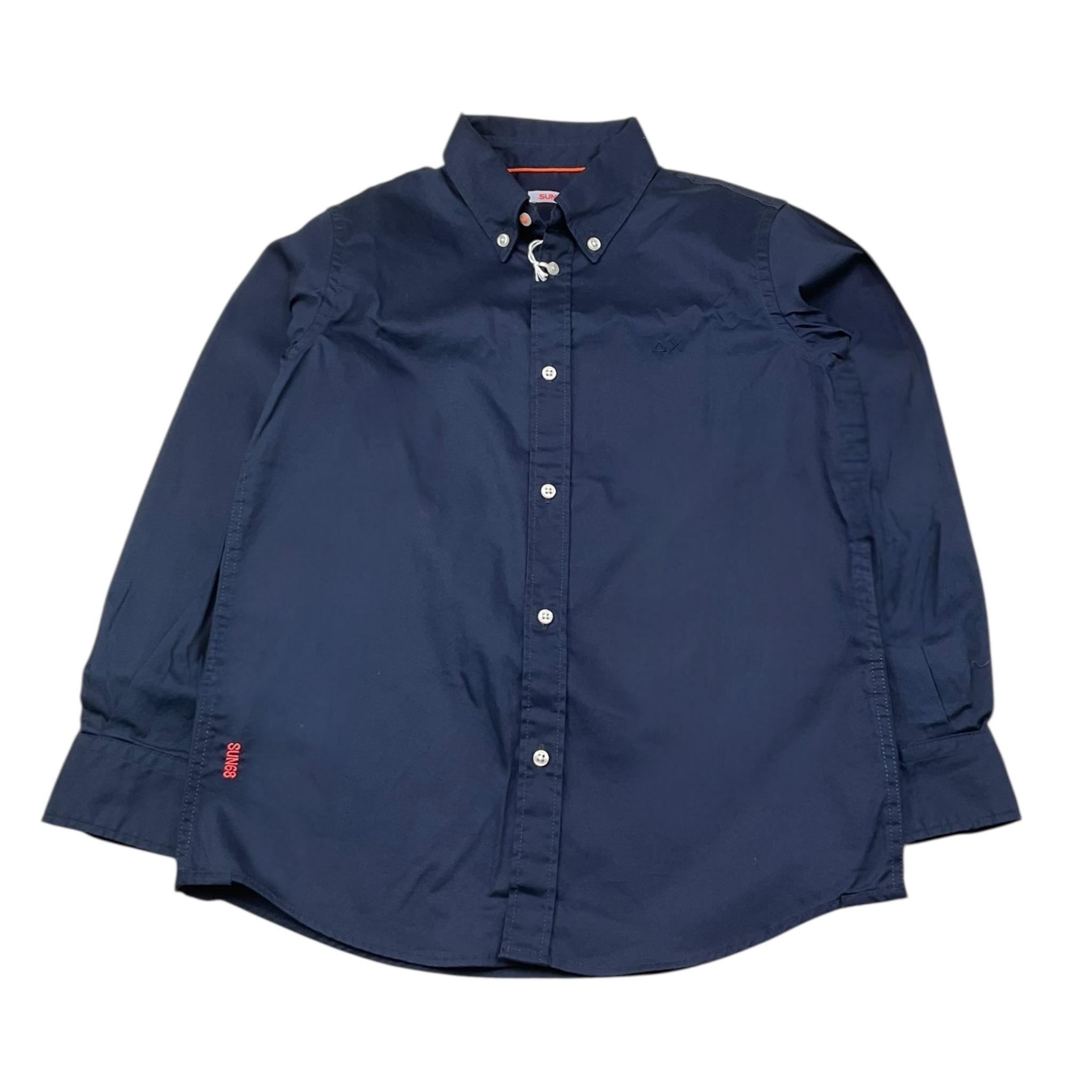 Sun68 Camicia Tinta Unita con Logo per Bambino S35301 BLU SUN68 