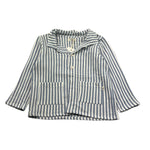 Petit Indi Camicia Tinta Unita con Fantasia A Righe per Bambino SS25BK6838 AZZURRO PETIT INDI 