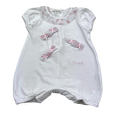 Ninnaoh Weißer Tüll-Strampler mit halben Ärmeln für Baby-Mädchen