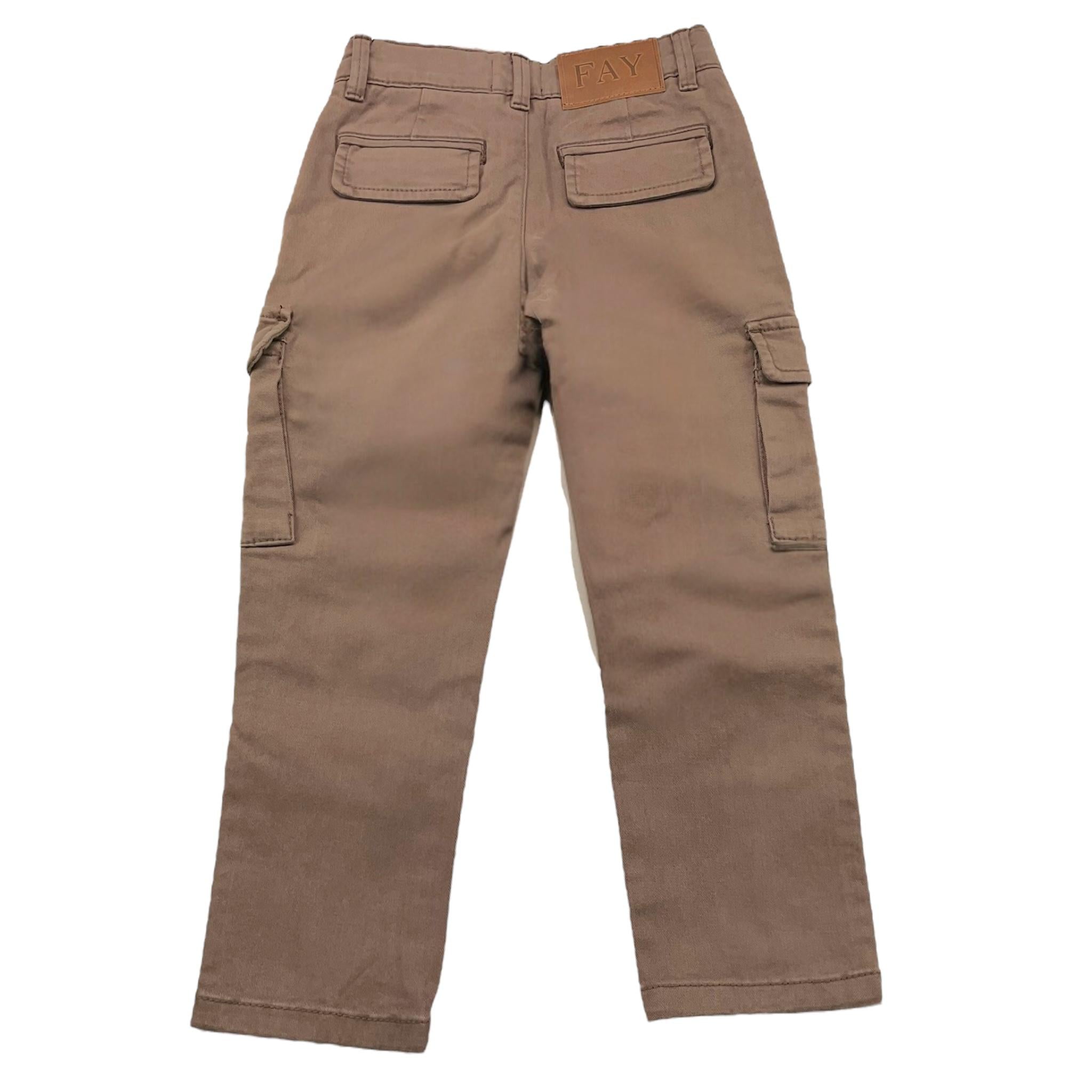 FAY pantalone tinta unita con tasconi Marrone per Bambino FVP20 MARRONE FAY 