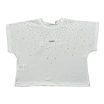Disclaimer T-Shirt Girocollo Tinta Unita con Stampa E Brillantini per Bambina 25EDK58552 BIANCO DISCLAIMER 