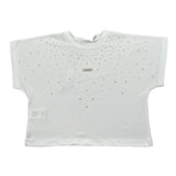 Disclaimer T-Shirt Girocollo Tinta Unita con Stampa E Brillantini per Bambina 25EDK58552 BIANCO DISCLAIMER 