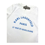 Karl Lagerfeld T-Shirt Girocollo Tinta Unita con Logo per Neonato Z30439 BIANCO KARL LAGERFELD 