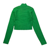 MET maglia mezzo collo tinta unita a costine Verde per Bambina ME536 VERDE MET 