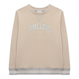 Eleventy Rundhals-Sweatshirt, einfarbig, mit Print und kontrastierenden Profilen, Beige für Jungen